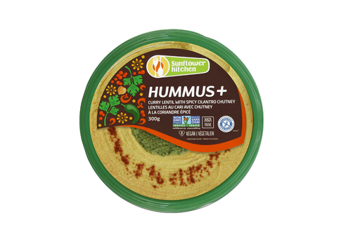 Sunflower Kitchen - Hummus+ Curry Lentil with Spicy Cilantro Chutney, 300g