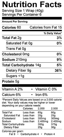 La Tortilla Factory - Power Greens Wrap, 240g