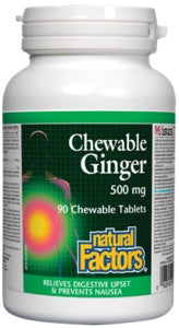 Natural Factors - Ginger Chewables 500mg, 90 chew tabs