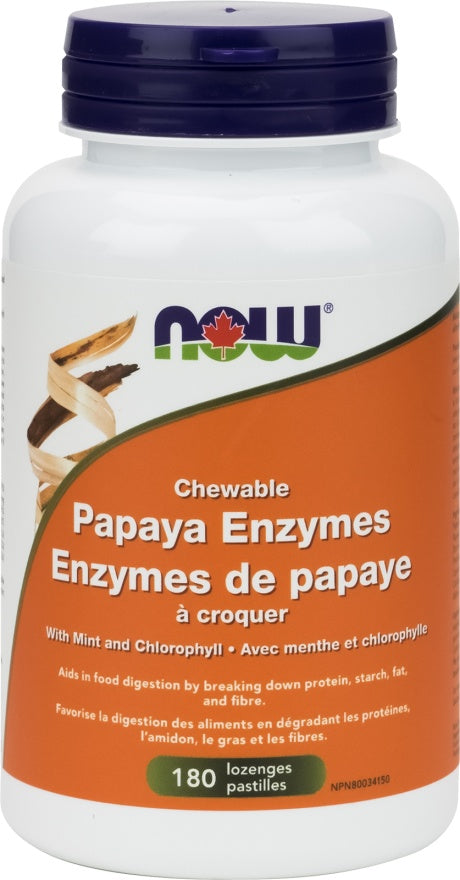 NOW Papaya Enzymes 180 chewable tabs