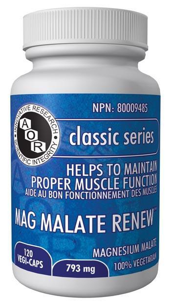 AOR - Mag Malate Renew, 120 Caps