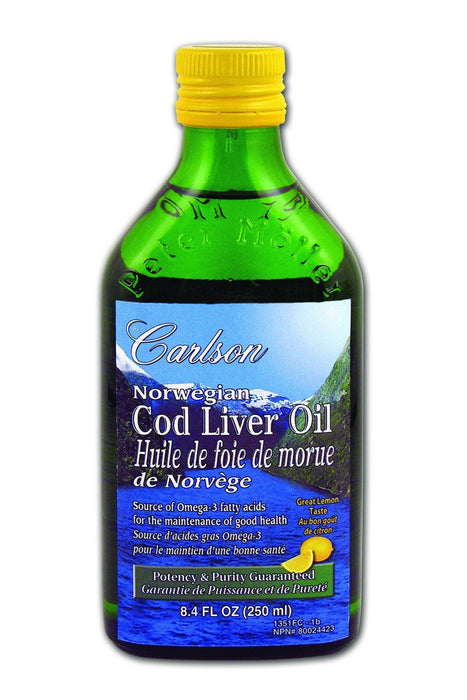 Carlson - Norwegian Cod Liver Oil Lemon, 250 ml