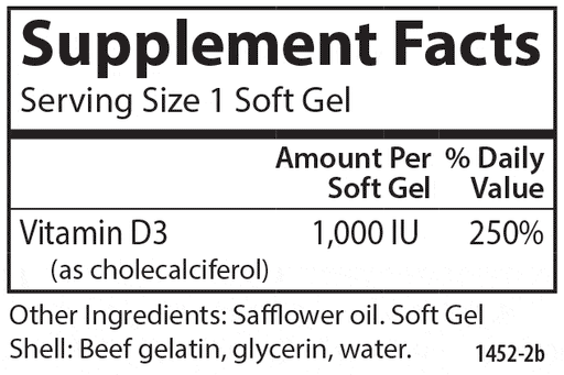 Carlson - Vitamin D-1000 IU, 250 Softgels