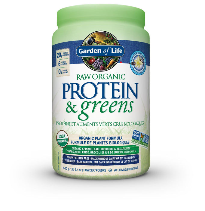 Garden of Life - Raw Organic Protein & Greens, Vanilla, 550g