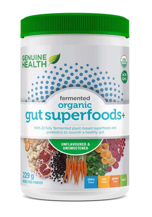 Genuine Health - Fermented Gut Superfoods+, Unflavoured, 229g
