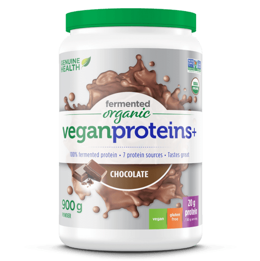 Genuine Health - Fermented Organic Vegan Proteins+ Chocolate, 900g
