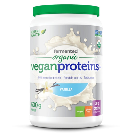 Genuine Health - Fermented Organic Vegan Proteins+ Vanilla, 600g