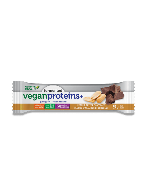 Genuine Health - Fermented Vegan Proteins+ Bar - Peanut Butter Chocolate, 55g