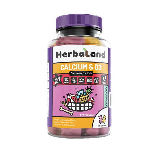 Herbaland - Gummies for Kids, Calcium & Vitamin D3, 90 count