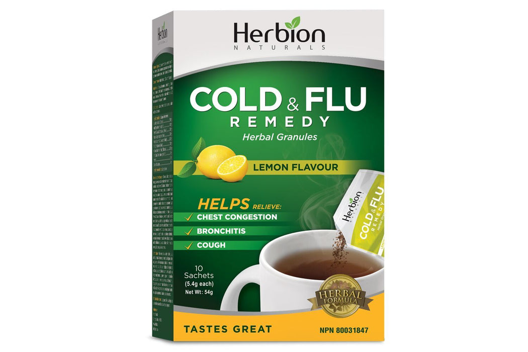 Herbion - Cold & Flu Remedy - Lemon Flavour, 10 Sachets
