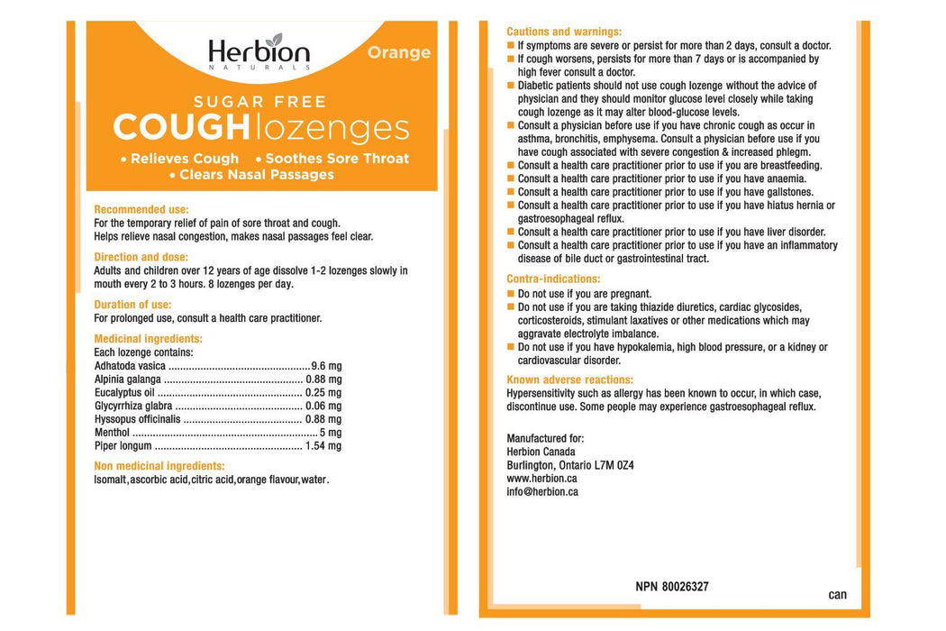 Herbion -Orange Cough Lozenges, 18 lozenges