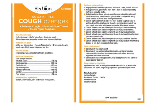 Herbion -Orange Cough Lozenges, 18 lozenges