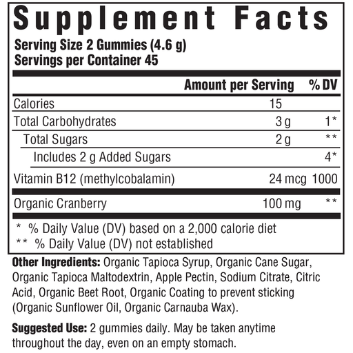 Mega Food -  Vitamin B12 Energy, Cranberry Gummy, 70 count