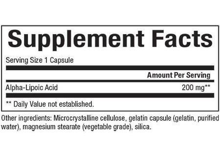 Natural Factors - Alpha-Lipoic Acid - 200mg, 60 capsules