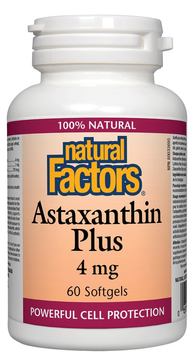 Natural Factors - Astaxanthin Plus 4mg, 60 softgels