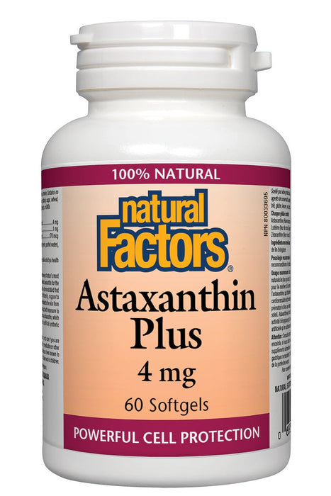Natural Factors - Astaxanthin Plus 4mg, 60 softgels
