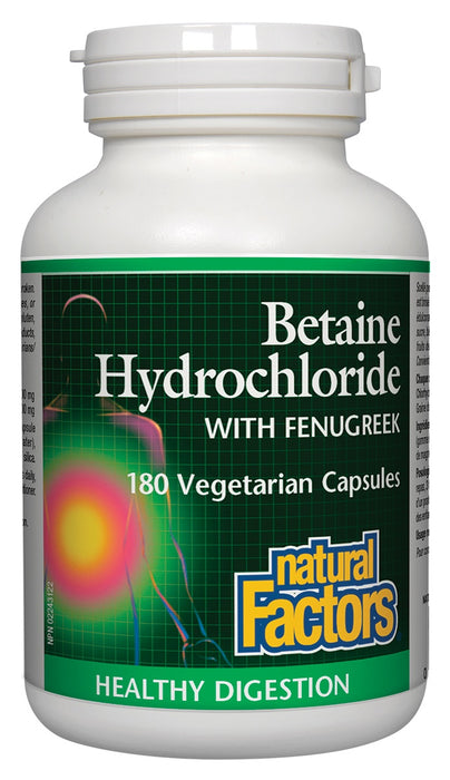Natural Factors - Betaine HCL -180 Capsules