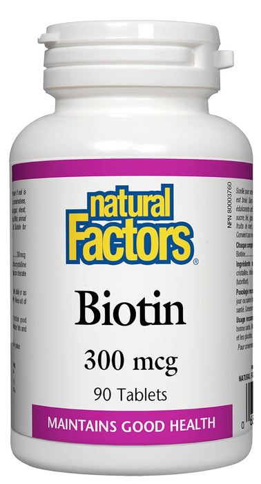 Natural Factors - Biotin - 300mcg, 90 tablets