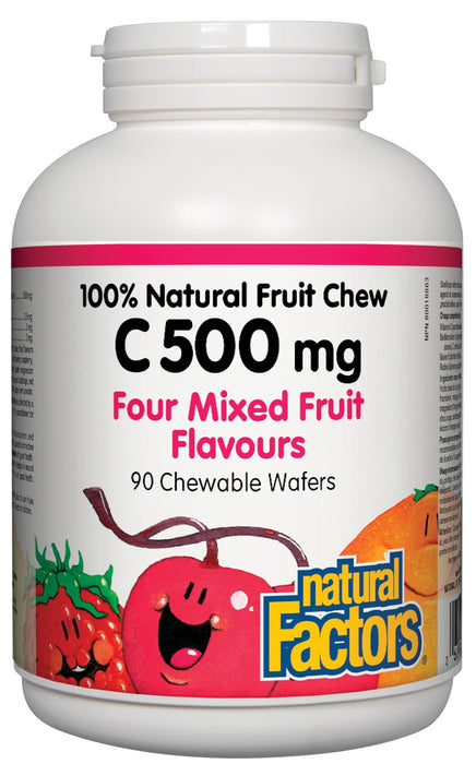 Natural Factors - C 500 mg 100% Natural Fruit Chew chewable wafers, 90 chewable wafers
