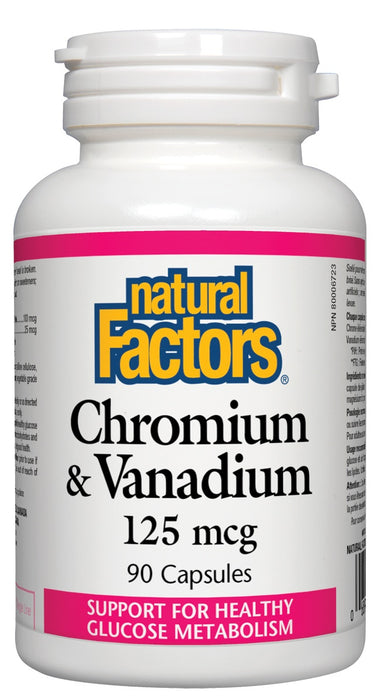 Natural Factors - Chromium & Vanadium - 125mcg, 90 capsules