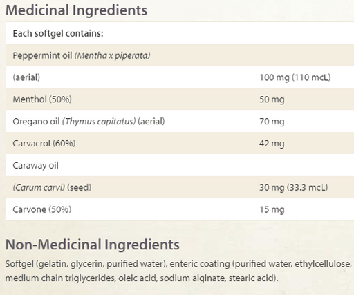 Natural Factors - Peppermint Oil Complex - 60 Softgels