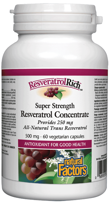 Natural Factors - Resveratrol Rich Super Strength, 60 capsules