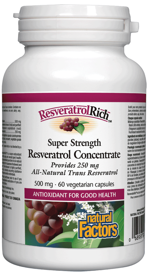 Natural Factors - Resveratrol Rich Super Strength, 60 capsules