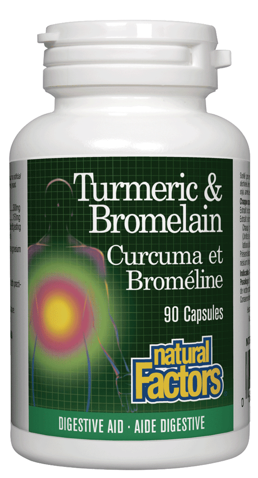 Natural Factors - Turmeric & Bromelain, 90 capsules