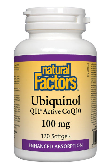 Natural Factors - Ubiquinol QH® Active CoQ10 100 mg, 120 Softgels