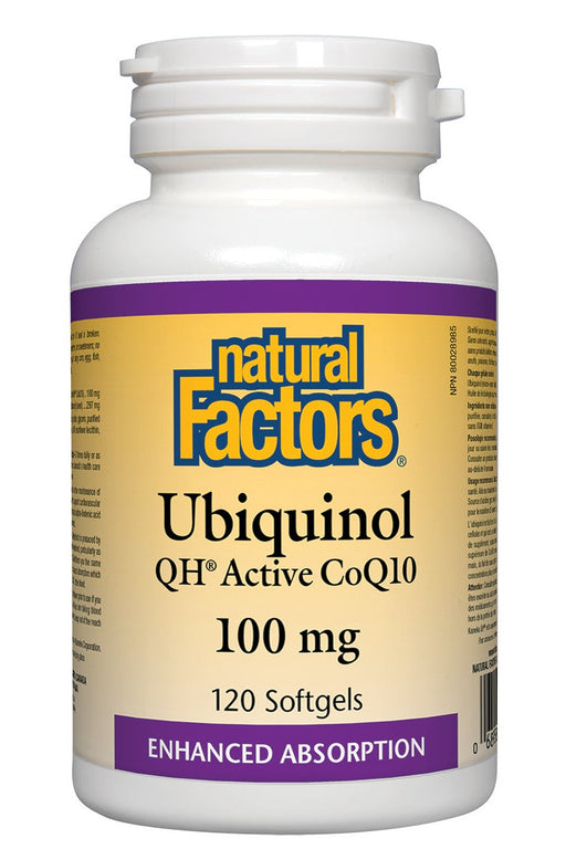 Natural Factors - Ubiquinol QH® Active CoQ10 100 mg, 120 Softgels