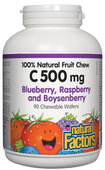 Natural Factors - Vitamin C Blue Raspberry, 90 Chewables