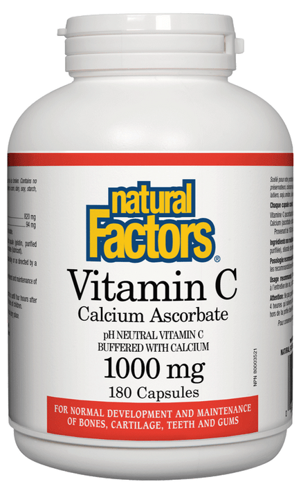 Natural Factors - Vitamin C (Calcium Ascorbate), 180 capsules