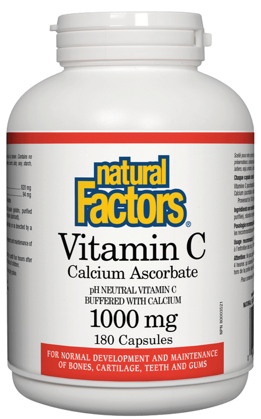 Natural Factors - Vitamin C (Calcium Ascorbate), 180 capsules