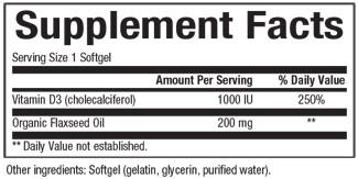 Natural Factors - Vitamin D3 - 1,000IU, 180 softgels