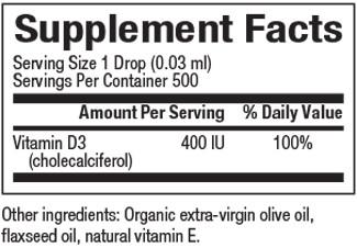 Natural Factors - Vitamin D3 Drops for Kids - 400IU, 15ml