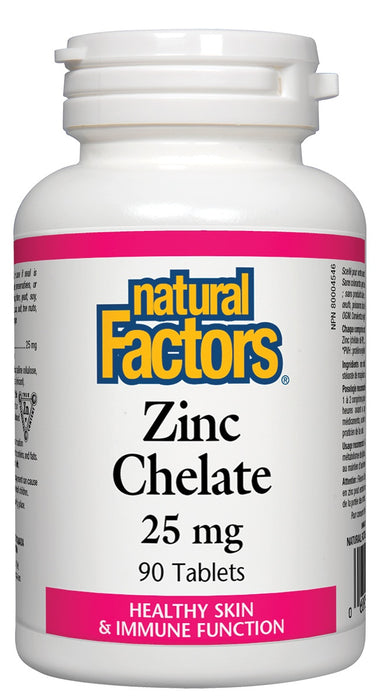 Natural Factors - Zinc Chelate 25mg 90 Tabs