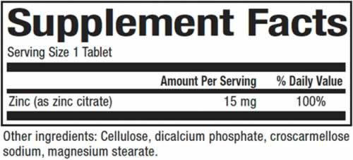 Natural Factors - Zinc Citrate 15mg 90 Tabs