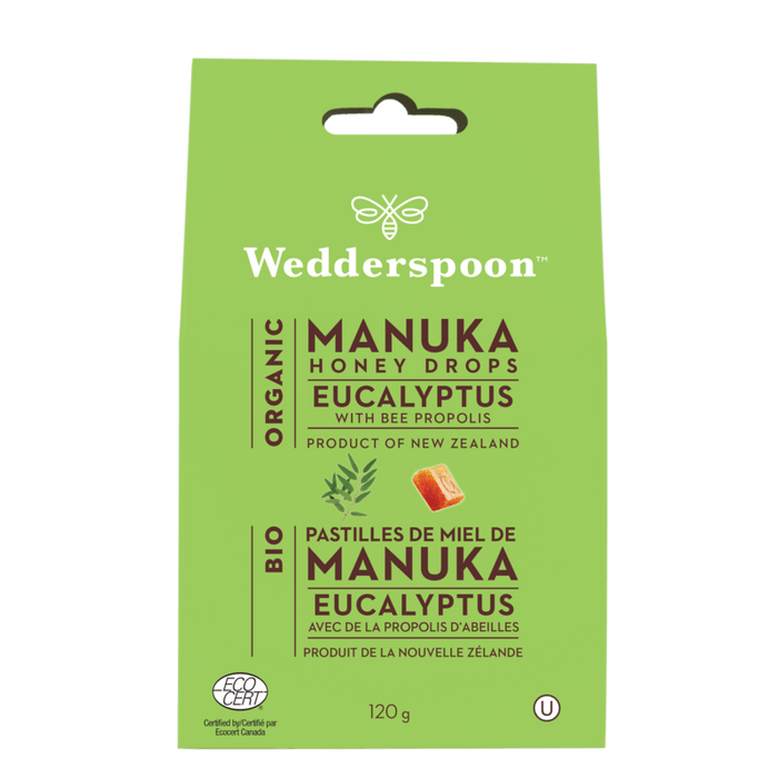 Wedderspoon - Organic Manuka Eucalyptus Honey Drops  - 130g