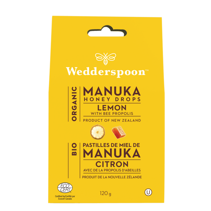 Wedderspoon - Organic Manuka Lemon Honey Drops - 130G