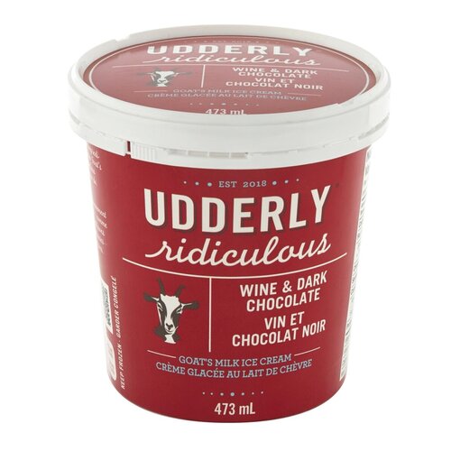 Udderly Ridiculous - Goat Milk Ice Cream Wine & Dark Chocolate, 473