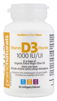 Prairie Naturals - Vitamin D3 1000 IU, 90 SOFTGELS