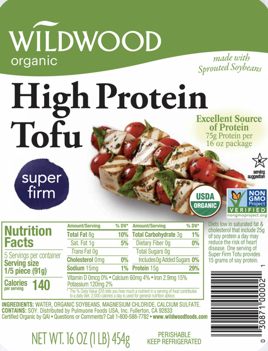 Wildwood Organic - High Protein Super Firm Tofu, 397g